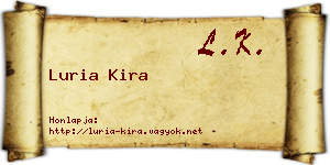 Luria Kira névjegykártya